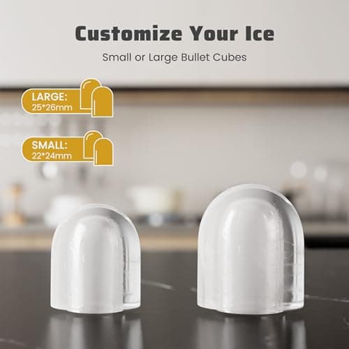 NEWBULIG Ice Makers Countertop with Handle, Portable Ice Machine, 9 Bullet Ice Cubes in 6 Mins, 26lbs in 24Hrs, Auto-Cleaning, with Basket and Scoop, for Home, Kitchen, RV, Camping,Light Pink 5