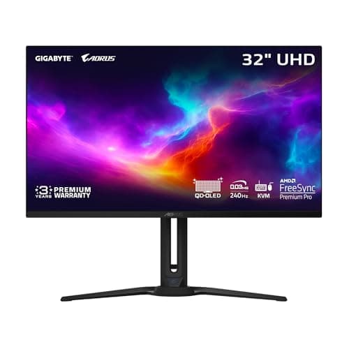 GIGABYTE - AORUS FO32U2-32" QD OLED Gaming Monitor - UHD 3840x2160-240Hz - 0.03ms GTG - AMD FreeSync Premium Pro - Type C KVM - HDMI, DP, Type C - Height Adjustable - Black