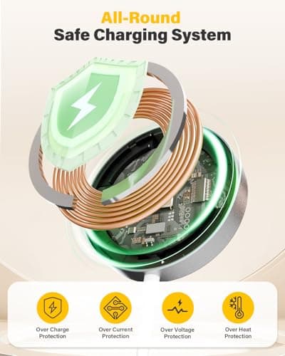 25W Magnetic Wireless Charger for iPhone 17/16, Qi2 Fast Charging Pad for iPhone 17/16/15/14/13/12 Series for AirPods, Strong Magnet, Ultra-Thin & Portable Charger Mat for Desk & Bedside, 2Pack 8