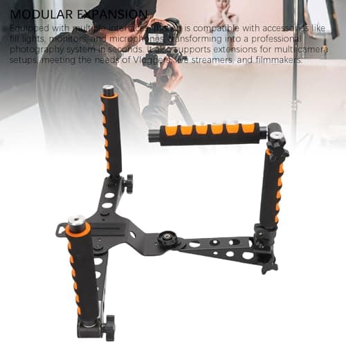 Universal Shoulder Rig Kit, Camera Shoulder Mount Kit for DSLR Video Camcorder Stabilizer with Adjustable Height Handle, Foldable, Aluminum Alloy Frame 6