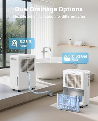 30 Pint Dehumidifier for Basement, 2500 Sq. Ft Dehumidifiers for Home with Drain Hose, 3 Modes, Smart Humidity Control, 24H Timer, 0.52 Gal Water Tank, for Whole House, Bedroom, Bathroom, Garage, Rv 6