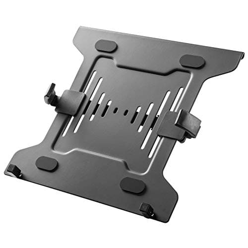 HumanCentric Laptop VESA Mount Tray for Monitor Arms and Stands, Fits 75x75 and 100x100 mm VESA Mount Holes, Fully Secures Laptop with Adjustable Clamps 9.5" to 16.5” Width, Rubber Pads