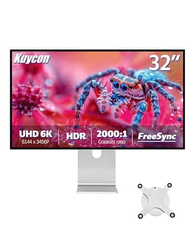 Kuycon 32 inch G32P Full HD (6144 x 3456) Eye Care Monitor, IPS Panel, 1.07 Billion Colors, 99% sRGB, AMD FreeSync, 2000:1 Contrast Ratio, HDMI, DP, 178° Viewing Angle Rotate, Lift, Tilt (with Stand)