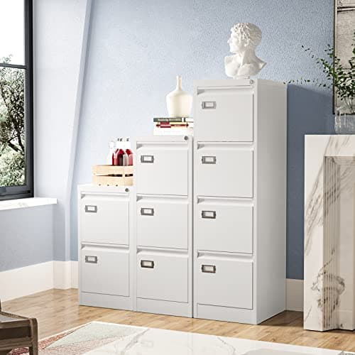 Anxxsu 4 Drawer File Cabinet, Filing Cabinets for Home Office, Metal Vertical File Storage Cabinet with Lock, Locking File Cabinet for A4 Legal/Letter, 15" W x 17.7" D x 50.1" H, Assembly Required 8