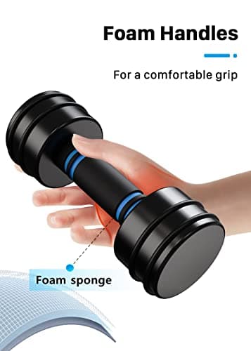 Northdeer Hand Weights Set 5lbs Pair (3lbs/4lbs/5lbs) Adjustable Black Coated Weight Set with Foam Handles Home Exercise Gym Workout for Women, Youth (5lbs×2) 5