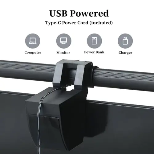 CATPOWER Computer Monitor Light Bar, LED Screen Light Bar for Workspace, Dimmable Monitor Lamp, Button Control Monitor Lamp for Desk/Office/Home/Game, for Eye Caring 5