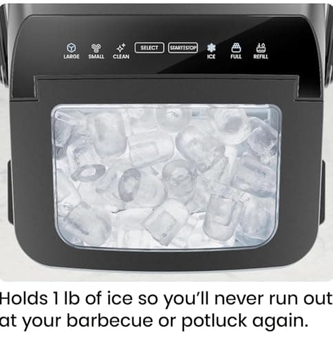 ICEMAN Dual-Size Ice Maker Countertop - Portable Ice Machine, Large and Small Ice Machine Maker with Self Cleaning, 9 Cubes in 7 Mins, 22lbs/24hrs, for Home, Kitchen, Office, Party, Ice Scoop Included 6