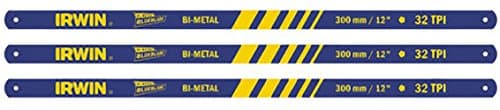 IRWIN 10507929 Bi-Metal Hacksaw 3-Pack with 18, 24, and 32 TPI Blades (12-Inch), Set of 3 Pieces