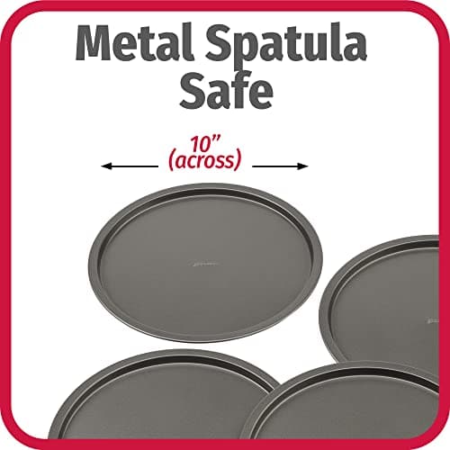 GoodCook Set of 4 Nonstick Steel 10 Inch Personal Pizza Pans Set, Gray 6