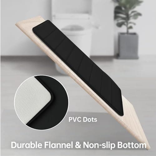 Bathroom Rugs Set Memory Foam Bath Rugs Non-Slip Bath Mat Set 3 Piece,Washable Bathroom Mats,Absorbent Shaggy Rugs Super Soft U-Shaped Toilet Rug,Bahroom Carpets for Bathroom,Tub,Shower（Black） 5