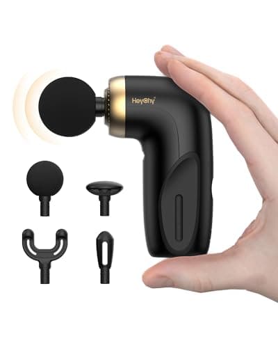 HEYCHY A1 Super Mini Massage Gun, Percussion Deep Tissues Muscle Massager, Travel Massage Gun, Compact Sports Massager, Portable Handheld Massager for Office, Home, Athletes(Black)