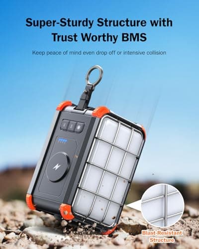 BROWEY Portable Power Station 153Wh Camping Small Solar Generator with Hand Crank 120V 150W AC Outlet Lithium Battery Power Bank, Wireless Charging Emergency Charger for Outdoor Travel Home Backup 5