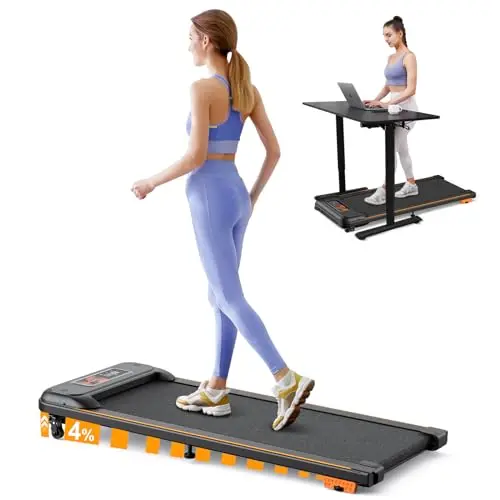 Walking Pad Treadmill with Incline and APP, Under Desk Portable Treadmill for Home Office with 265 Lbs Weight Capacity 2.5HP, Remote Control, Led Display