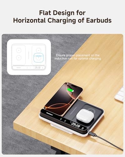 Dual Wireless Charger Stand, SwanScout 504, Foldable Wireless Charging Station Pad for iPhone 17/Air/16/15/ Series, Samsung Galaxy S25/S24/S23, Google Pixel 10/9/8, Android Phones, AirPods/Galaxy Buds 5
