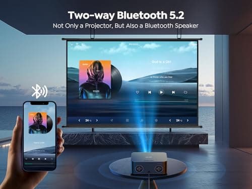 [1500 ANSI/36W Dolby Audio/APPs]Smart-Projector-4K with WiFi6 and 2Way Bluetooth, AI Auto Focus Projector with Native 1080P, HDR10, TOPTRO X9 Outdoor Movie Proyector Compatible with Phone/TV Stick/PC 7