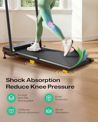 UREVO Walking Pad, 9% Incline Under Desk Treadmill with HIIT Program for Home and Office, 3 in 1 Foldable Treadmill with Remote Control, LED Display 6