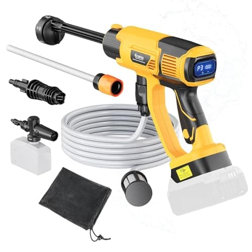 Cordless Pressure Washer Compatible with DeWalt 20V Battery, Ecarke 800 PSI Portable Handheld Power Washer with 6-in-1 Nozzle Foam Cannon for Car Floor Fence Wall Cleaning (Tool only)