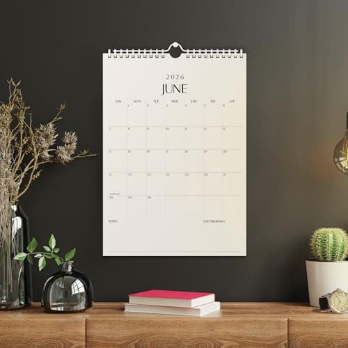 Karto Wall Calendar 2025 - Vertical 11x17 inch Runs Until June 2026 - Boost Your Productivity and Easy Planning with the Aesthetic Monthly Calendar - Beige 8
