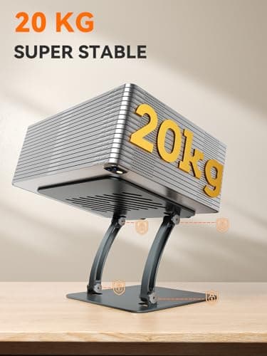 tounee Tablet Holder Stand, Dual Rod Adjustable Aluminum Desktop Stand, Compatible with 4.7-16.9" iPads, Surface Tablets, Portable Monitors, Kindle & More (Gray) 5