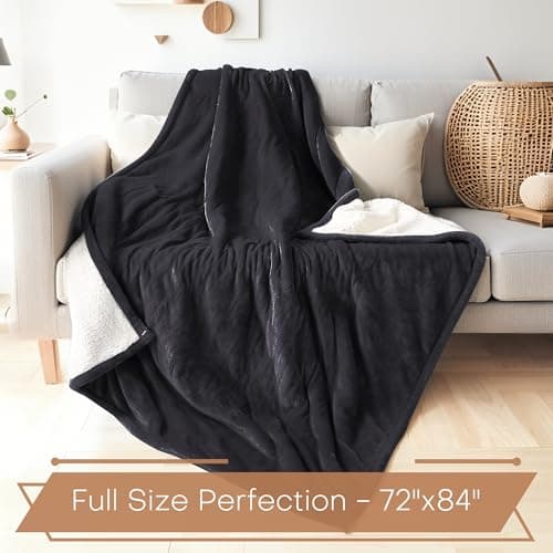 Electric Heated Blanket 72"x84" Full Size - Flannel & Sherpa Fabric Dual-Sided, 6 Heat Settings & 1-10 Hours Auto Off, Soft & Cozy Warming Throw for Home, Office, or Bed, Machine Washable, Iron Gray 7