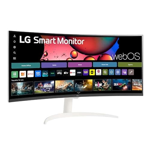 LG 34SR60QC-W 34-inch QHD (3440x1440) Curved Smart Monitor with Streaming, UltraWide Screen, webOS, HDR10, 100Hz, Built-in Speaker, AirPlay2, Screen Share, Bluetooth, ThinQ App, White 8