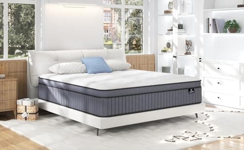 EEN EEN SLEEP King Size Pillow Top Firm Hybrid Mattress in a Box, 14 Inch, White, Memory Foam and Pocketed Springs, Pressure Relief 8