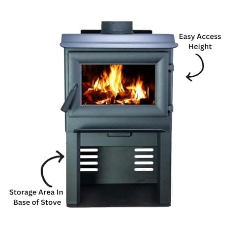Comfort GlowLancaster I Wood Burning Stove, Heats Up To 1,200 Sq Ft, 18" Logs, Plate Steel & Cast Iron, Large Glass Window, Firebrick Lined, USA-Approved for Mobile Homes 5