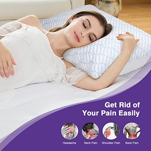 WISHSMILE Cooling Pillows Queen Size Set of 2, Memory Foam Pillows with Zipper, Adjustable Firmness for Sleeping Cool Cold Pillow to Hot, Side, Back and Stomach Sleepers, 2 Pack, 20x30 7