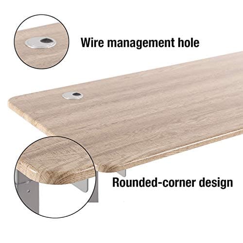 UNICOO - Crank Adjustable Height Standing Desk, Adjustable Sit to Stand up Desk,Home Office Table, Computer Table (Antique Oak Top/Grey Frame - NTCSET-01-AOG) 6