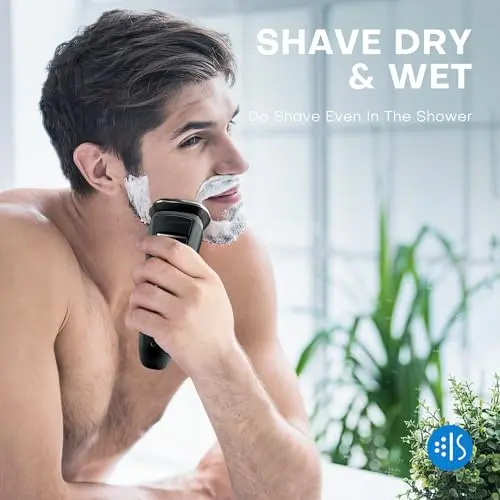 LOBINH Electric Shaver for Men, 100% Washable Rechargeable Waterproof Electric Razor Wet & Dry Shaving with Pop-up Trimmer, 1 Hour Fast Charging, 4D Floating Head, LCD Power Indicator 7