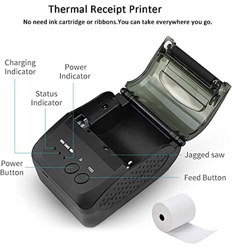 Rabitpos Bluetooth Receipt Printer, 58mm Mini Portable Personal Bill Maker Wireless, Mobile Thermal POS Printer for Small Business, Supports Android/Windows 6