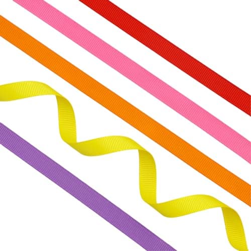 3/8 Inches Grosgrain Ribbons Fabric Ribbons, 20 Colors*2 Yards Each Total 40 Yards, Boutique Ribbons for Gifts Wrapping, DIY Bow Hair Accessories 8