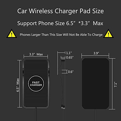 Wireless Charger Car Charging Pad Non-slip 15W 10W 7.5W Fast Charger Mount Adapter for iPhone 13 12 Pro Max 11 8 Plus X XR Xs LG G8 Samsung Note 20 10 Galaxy S10 S20 S21 S22 S23 S24 S25 Android Phones 5