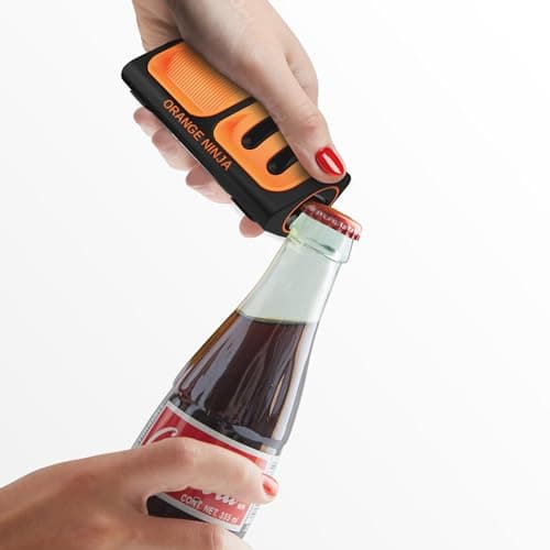 Orange Ninja Mini Knife Sharpener - Coarse & Fine Blade Sharpener, Sharpening System- Knife Sharpeners for Kitchen Knives, Pocket Kitchen Knives Sharpeners with Bottle Opener & Fridge Attachment 6