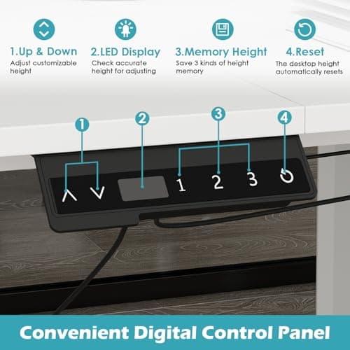 Homsee Home Office L Shaped Electric Standing Desk with Drawers and Shelves, Height Adjustable & Shape Reversible Stand up Desk, 63" Computer Executive Corner Table, White 5