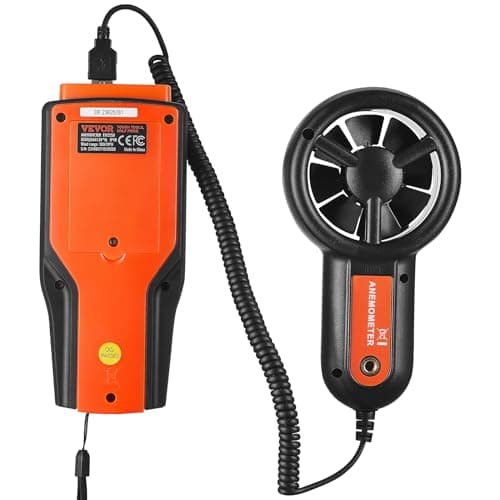 VEVOR Split Handheld Anemometer, 14-140, Digital Wind Speed CFM Meter Gauge with LED Backlight Screen, Measures Wind Velocity Temperature Air Flow, for Sailing Surfing Flying HVAC 10