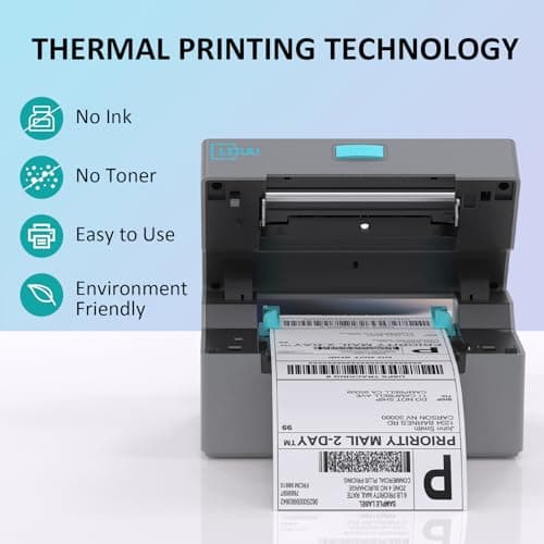 Bluetooth Thermal Shipping Label Printer, 4x6 Label Printer for Shipping Packages, Support iOS, iPhone, iPad, Android, Mac and Windows, Widely Used for Amazon, Ebay, Shopify, Etsy, USPS,UPS 3