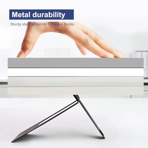 WSYDKNS Book Ends for Shelves, 4 Pack Metal Bookends, Compact Book Stopper for Small Books, CDs, Vinyl Records, Desk & Classroom Organizer, 3.9x2.8x5.2 Inch 5