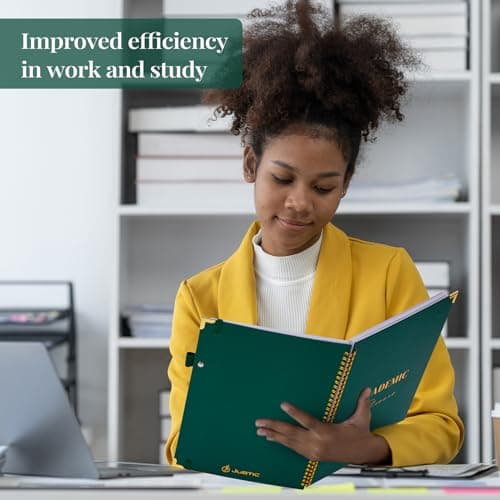 JUBTIC Academic Planner 2025, July 2024- June 2025, 8.5" x 11", Planner Daily Weekly and Monthly with Monthly Tabs, School Planner for Student/Teacher, Spiral Bound, Large -Dark Green 6