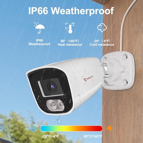 Anpviz 4MP PoE IP Bullet Camera with Microphone/Audio, IP Security Camera Outdoor Indoor, Night Vision 65ft, Waterproof IP66, 108° Wide Angle 2.8mm Lens, 24/7 Recording, NDAA Compliant (U Series) 5