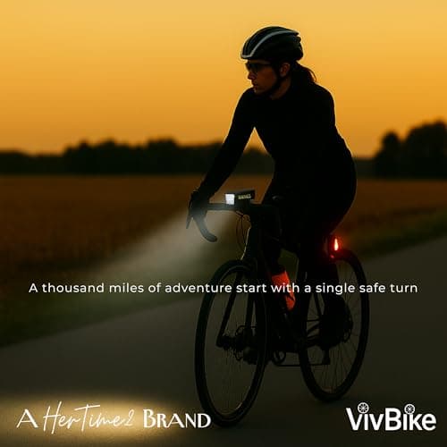 VivBike Rechargeable Bicycle Lights Set for Daily Use, LED Front Light and Rear Light, USB Mini Rechargeable, IPX4 Waterproof, Easy Mount | A HerTime2 Brand 7