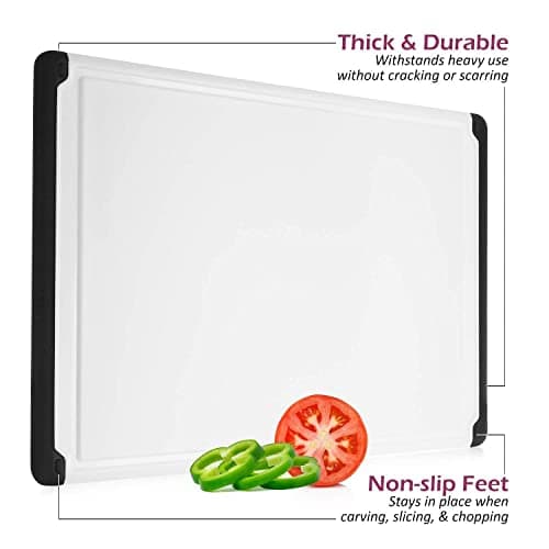 Extra-Large Cutting Board for Kitchen, 18” Reversible Cutting Board with Juice Groove, Dishwasher Safe Plastic Chopping Board Non-Slip Grip for Meal Prep, Meat, Vegetables, and Everyday Cooking 6