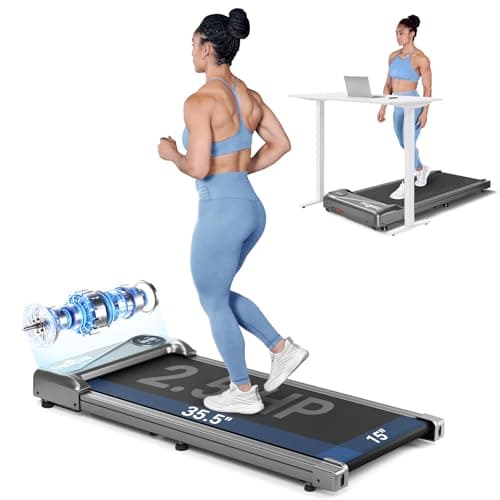 THERUN Walking Pad Treadmill Under Desk, Portable Mini Treadmill for Home/Office with 2.5HP and 265 lbs Weight Capacity Remote Control LED Display