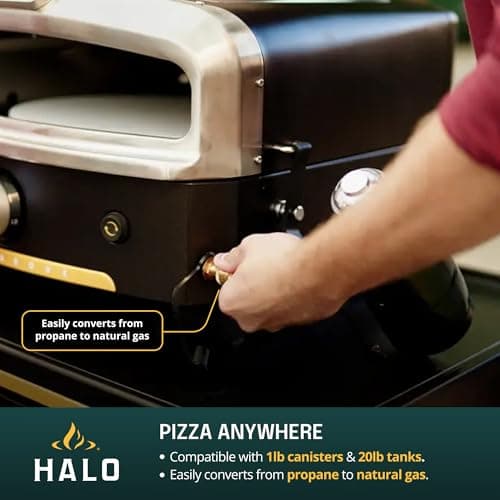 HALO Versa 16 Pizza Oven | 16” Rotating Stone, Patented Dual Burner System, 5-Minute Pizzas, Easy Clean | Propane Powered | HZ-1004-ANA 8