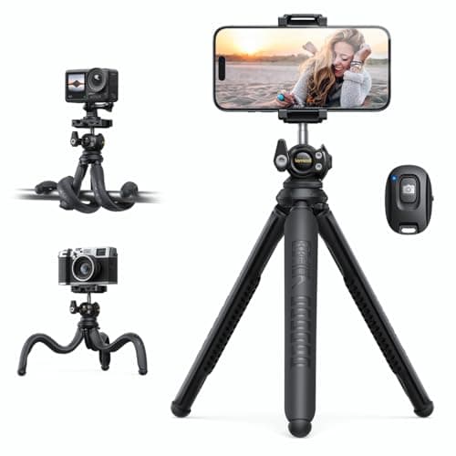 Lamicall Tripod for iPhone - [Ultra-Stable] Aluminium Phone Tripod with Wireless Remote, Flexible iPhone Tripod Stand Cold Shoe for Video Recording Selfie for iPhone Samsung GoPro DSLR Digital Camera