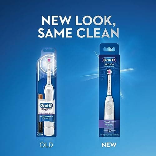 Oral-B Pro 100 3D White, Battery Powered Electric Toothbrush, White 7