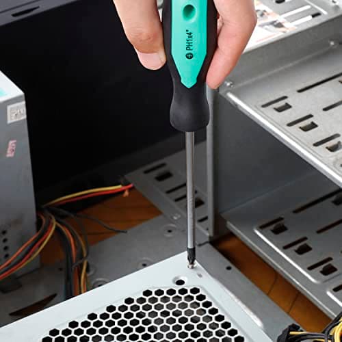 Amazon Basics Magnetic Screwdrivers Set, 12-Piece, Phillips, Slotted, Torx, Square, and Stubby with Non-Slip Handle, Hand Tools Set, Turquoise 9