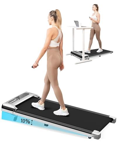 Yagud Under Desk Treadmill, Walking Pad for Home and Office, 2.5 HP Portable Walking Jogging Running Machine with Remote Control and LED Display, Sliver 8