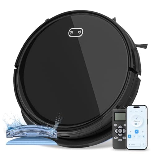 Magshion Robot Vacuum Cleaner, 2800Pa Strong Suction, App Control, 120 Mins Runtime, Self-Charging, 2 in 1 Mopping Robot Vacuum with Watertank and Dustbin, for Low Carpet Pet Hair Hard Floors