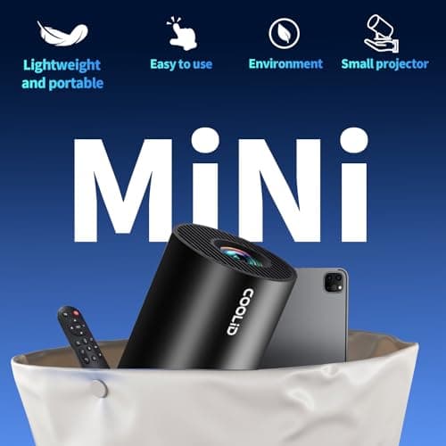 [Built-in Apps & 2026 Upgraded] Mini Projector Support 4K 1080P Auto Keystone 180° Rotatable with WiFi 6 and Bluetooth 5.4, Projector Portable Compatibile with HDMI/TV Stick/Memory Stick/Laptop-Black 5